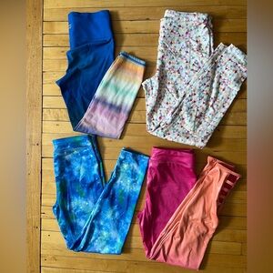 Lot of 4 Colorful Kids Leggings, size Small (6/7)